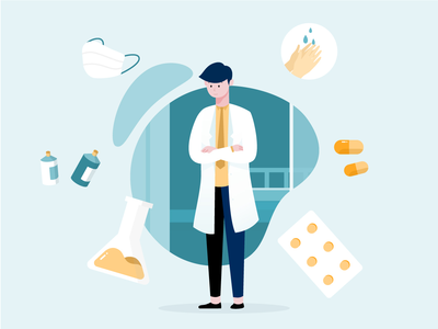 医生插画矢量(Doctor illustration vector)