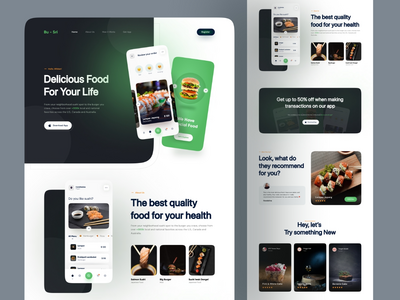 美食应用基地登陆页面设计(Delicious Food App Base Landing Page Design)