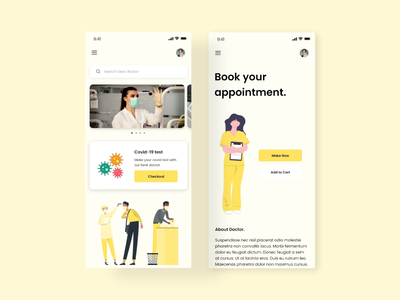 医生预约应用程序 - UI 套件(Doctor appointment app - UI Kits)