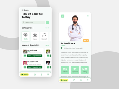 医生预约预约移动应用程序模板设计(Doctor Appointment Booking mobile app Template Design)