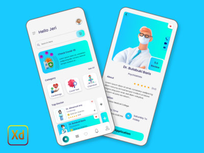 医生咨询 - 移动应用程序用户界面(Doctor Consultation - Mobile App UI)