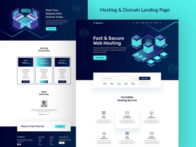托管和域名登陆页面模板(Hosting & Domain Landing Page Template)