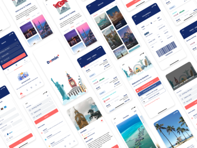 Domino - 旅行订票应用程序 UI 套件(Domino - Travel Booking Ticket App UI Kit)