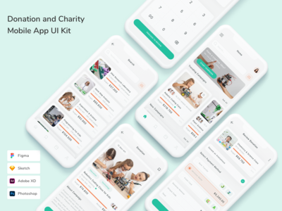捐赠和慈善移动应用程序 UI 套件(Donation and Charity Mobile App UI Kit)