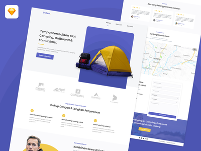 旅行设备租赁登陆页面(Travel Equipment Rent Landing Page)