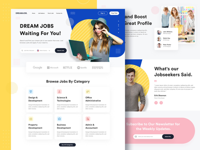 DreamJob - 求职者登陆页面(DreamJob - Job Finder Landing Page)