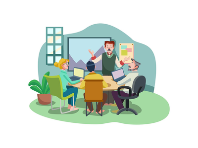 商务会议矢量图的概念。(Business Meeting Vector Illustration concept.)