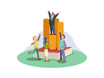 商业成功矢量图的概念。(Business Success Vector Illustration concept.)