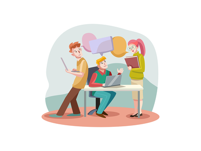 商务沟通矢量图的概念。(Business Communication Vector Illustration concept.)