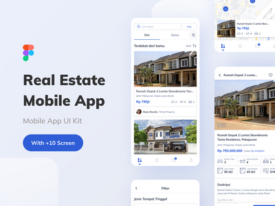 房地产移动应用程序 UI 套件(Real Estate Mobile App UI Kit)