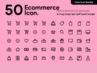 Kawaicon - 50 电子商务线图标(Kawaicon - 50 Ecommerce Line Icon)