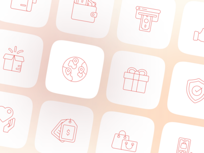 电子商务图标说明-线条样式详细信息(E-Commerce Icon Illustration - Line Style Details)