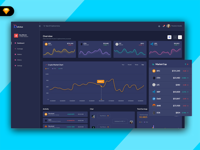 Delivius - 加密货币管理仪表板 (SKETCH)(Delivius - Cryptocurrency Admin Dashboard (SKETCH))