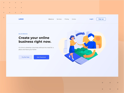 带有插图 1.1 的电子商务登陆页面 UI(E-Commerce Landingpage UI with illustration 1.1)