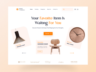 流出电商网站页眉(Outflow E-Commerce Website Header)