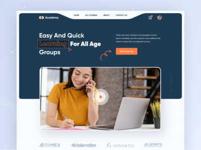 电子学习登陆页面设计(E-learning Landing page design)
