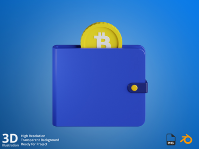 电子钱包-加密货币挖掘 3D 插图(E-Wallet - Cryptocurrency Mining 3D Illustration)