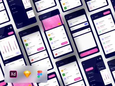 E Wallet - 金融应用暗黑模式 v2(E Wallet - Finance App Dark Mode v2)