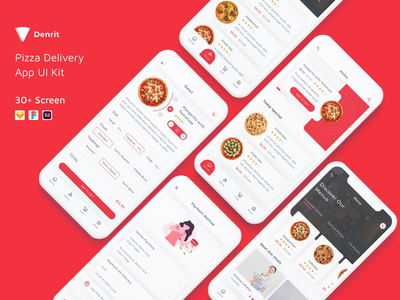 Denrit - 披萨外卖应用 UI 套件(Denrit - Pizza Delivery App UI Kit)