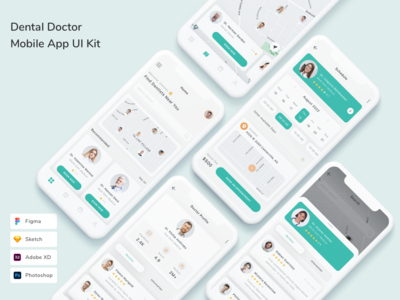 牙科医生移动应用程序 UI 套件(Dental Doctor Mobile App UI Kit)