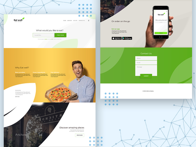 在线食品配送移动应用登陆页面(Online food delivery mobile app landing page)