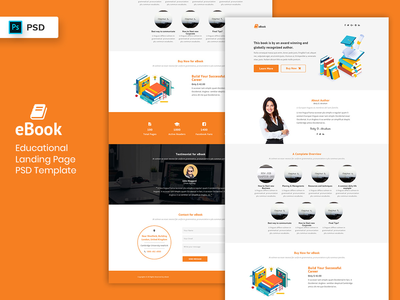电子书登陆页面 PSD Template-02(Ebook Landing Page PSD Template-02)