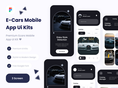 电动汽车移动应用程序用户界面套件(e-cars  mobile app ui kits)