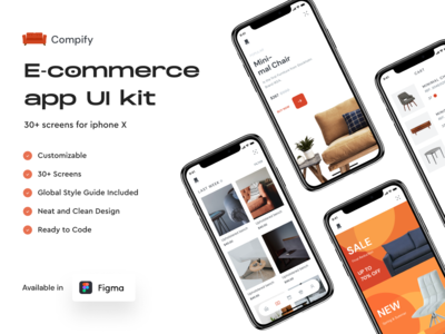 Compify 电子商务 ios 应用程序 ui 套件(Compify ecommerce ios app ui kit)
