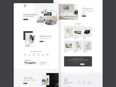 电子商务家具网页用户界面设计(Ecommerce Furniture Web UI Design)