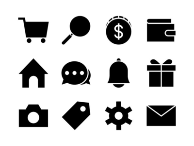 电子商务图标集字形 01(Ecommerce Icon Set Glyph 01)