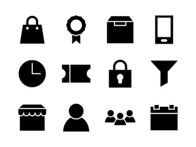 电子商务图标集字形 02(Ecommerce Icon Set Glyph 02)