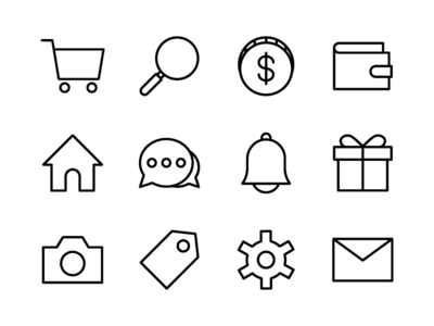 电子商务图标集大纲 01(Ecommerce Icon Set Outline 01)