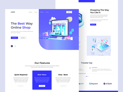 电子商务登陆页面(e commerce landing page)