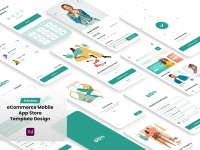 电子商务移动应用商店模板设计(eCommerce Mobile App Store Template Design)