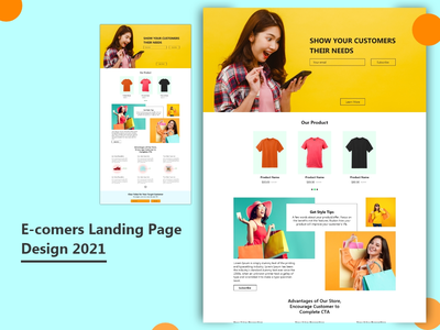 电子商务在线购物登陆页面模板设计(eCommerce Online Shopping Landing Page Template Design)