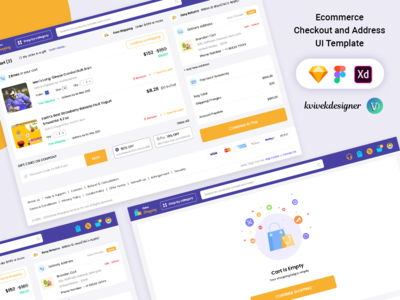 电子商务在线购物车结帐和地址网站模板(Ecommerce Online Shopping Cart Checkout and Address Website Template)