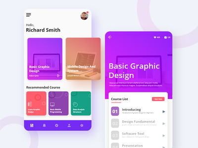 在线课程UI设计(Online Course UI Design)