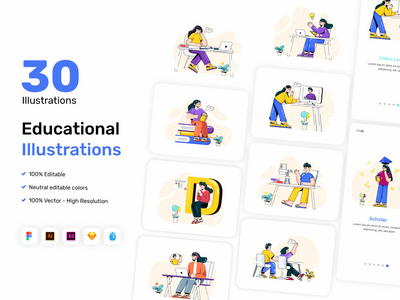 30 个教育插图(30 Educational Illustrations)