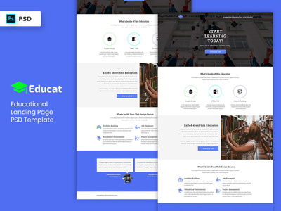 教育登陆页面 PSD Template-02(Educational Landing Page PSD Template-02)