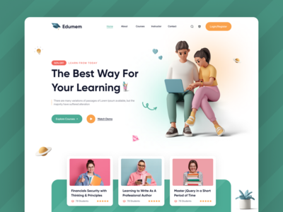 教育网站登陆页面 UI(Educational Website Landing Page UI)