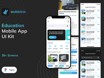 Muridnya - 教育移动 UI 套件(Muridnya - Education Mobile UI Kit)