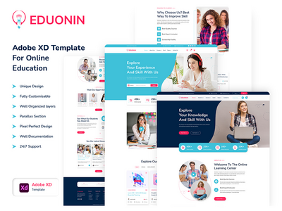 Eduonin – 在线教育 XD 模板(Eduonin – Online Education XD Template)