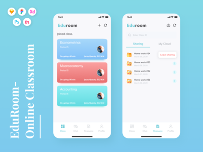 EduRoom - 在线课堂应用程序 UI 工具包（第 5 部分）(EduRoom - Online Class Room App UI Kit (Part 5))