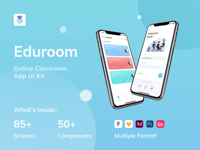 EduRoom - 在线课堂应用程序 UI 工具包（第 1 部分）(EduRoom - Online Class Room App UI Kit (Part 1))