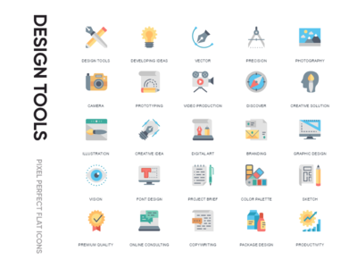 平面图标-设计工具(Flat Icon - Design Tool)