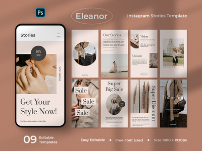 Eleanor - 时尚 Instagram 故事模板(Eleanor - Fashion Instagram Stories Template)
