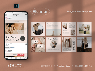 Eleanor - 时尚社交媒体帖子模板(Eleanor - Fashion Social Media Post Template)