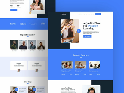 电子学习登陆页面模板 - 教育模板(eLearning Landing Page Template - Education Template)