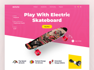 电动滑板登陆页面(Electric Skateboard Landing Page)