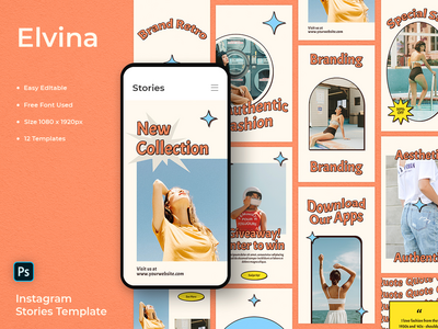 Elvina - 品牌 Instagram 故事模板(Elvina - Brand Instagram Stories Template)